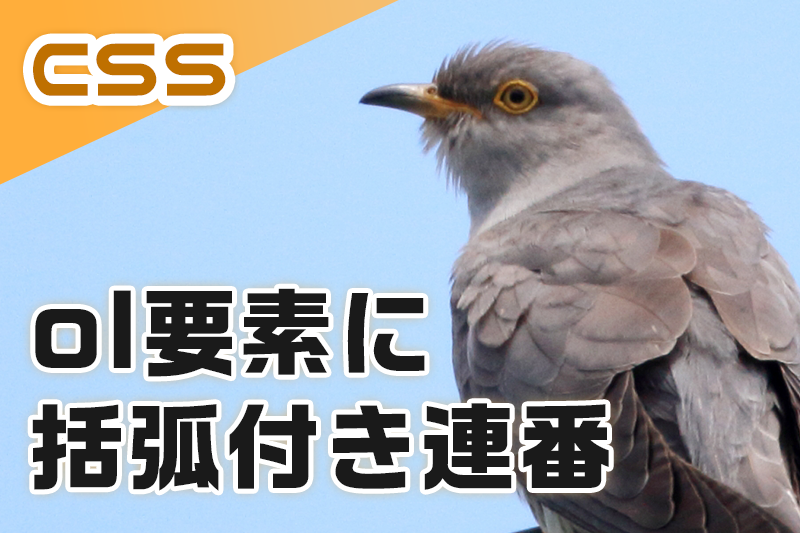 【CSS】ol要素でリストに括弧付きの連番を付ける方法